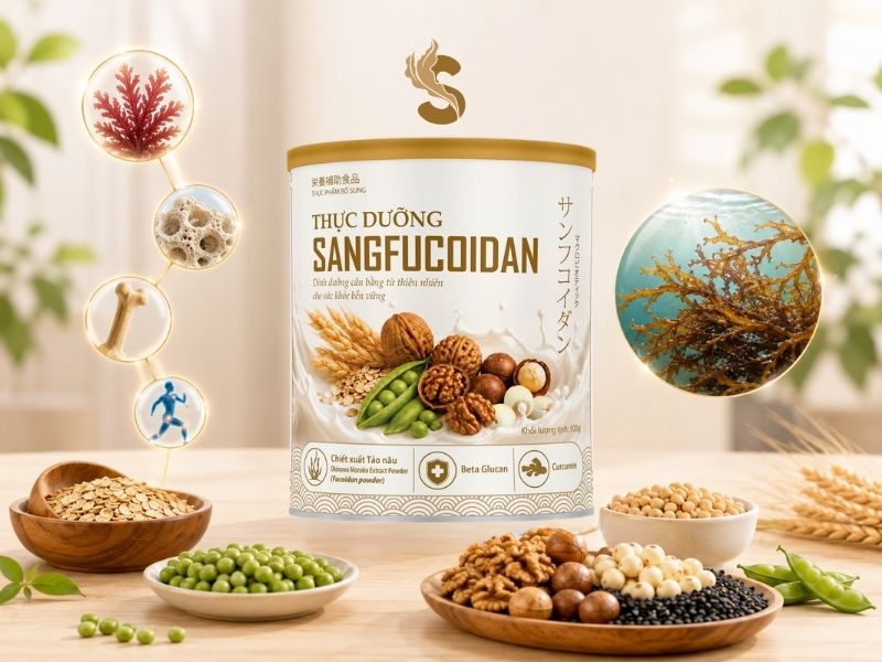 thực dưỡng sangfucoidan từ canxi tảo đỏ