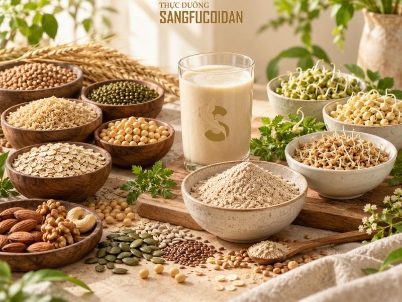 sữa đậu nảy mầm và nguyên hạt